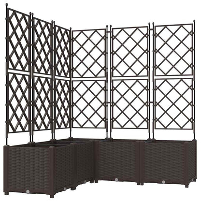 Vidaxl Maceta De Jardín Con Enrejado 5 Pcs Marrón 120 X 120 X 143 Cm_0