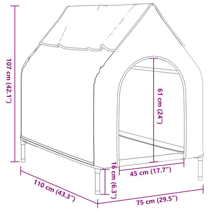 Vidaxl Casa Para Perros Tela Oxford Y Acero Gris Claro_2