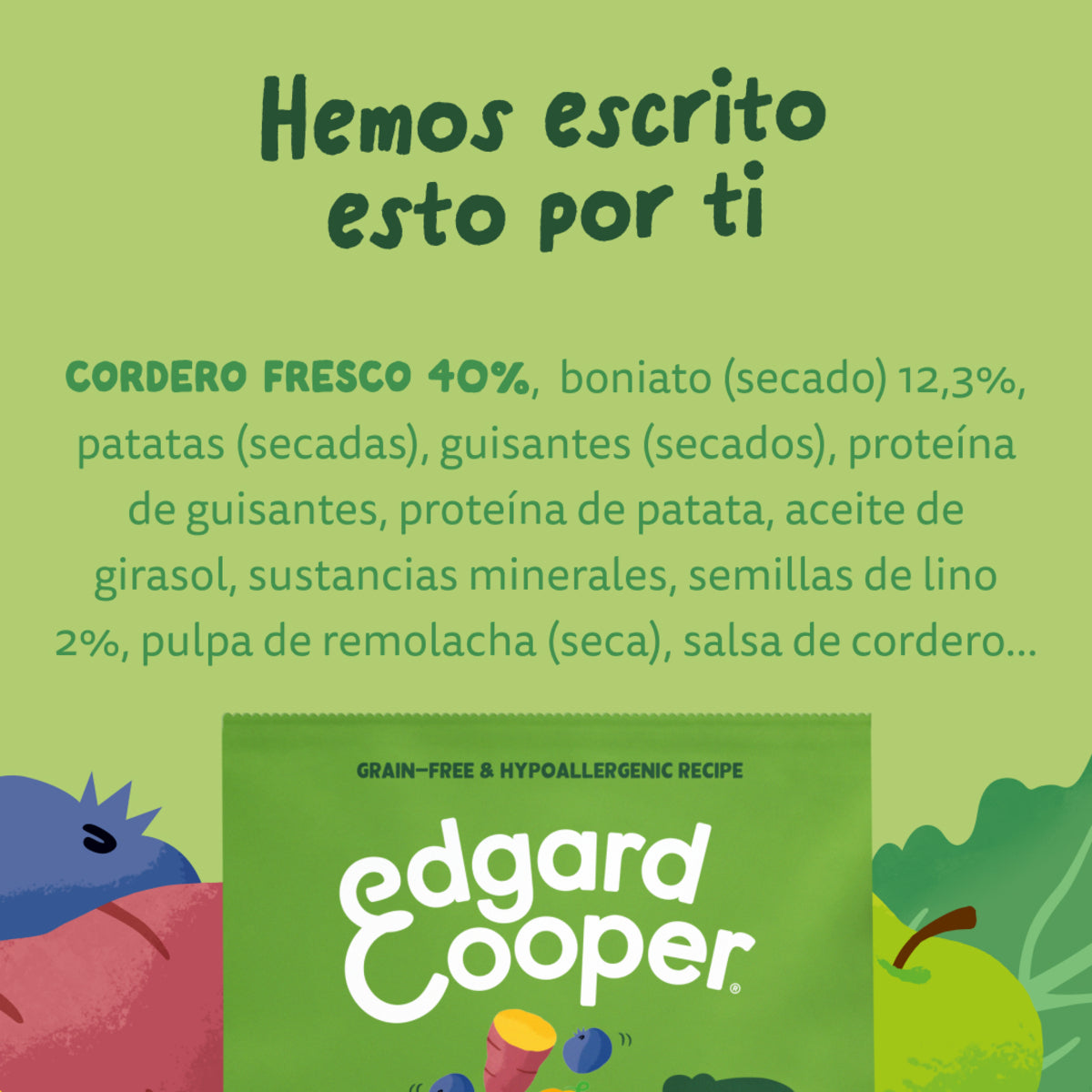Pienso para perros Cordero Edgard & Cooper 1 Kg