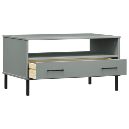 Mesa De Centro Patas Metal Oslo Madera Maciza Gris 85x50x45 Cm_3