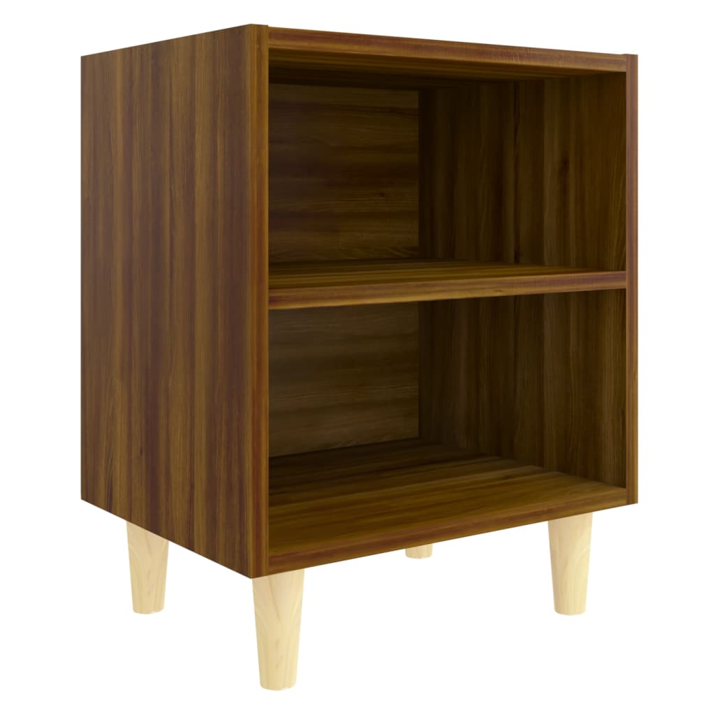 Mesitas De Noche 2 Uds Con Patas Madera Marrón Roble 40x30x50cm_2