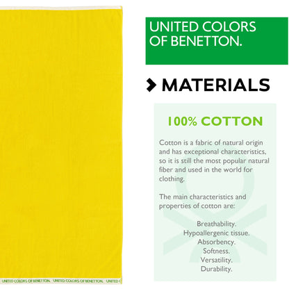 Toalla De Playa 90x160cm 380gsm 100% Algodón Velour Amarillo Rainbow