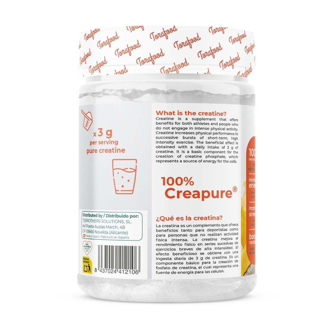 Creatina Creapure Monohidratada Piña Colada 320g Torafood_1