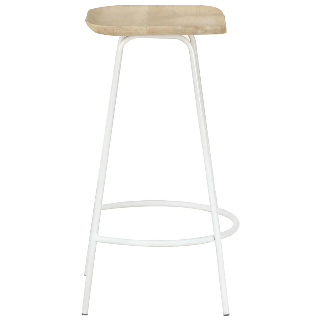 Taburetes De Cocina 2 Unidades Madera Maciza De Mango_3