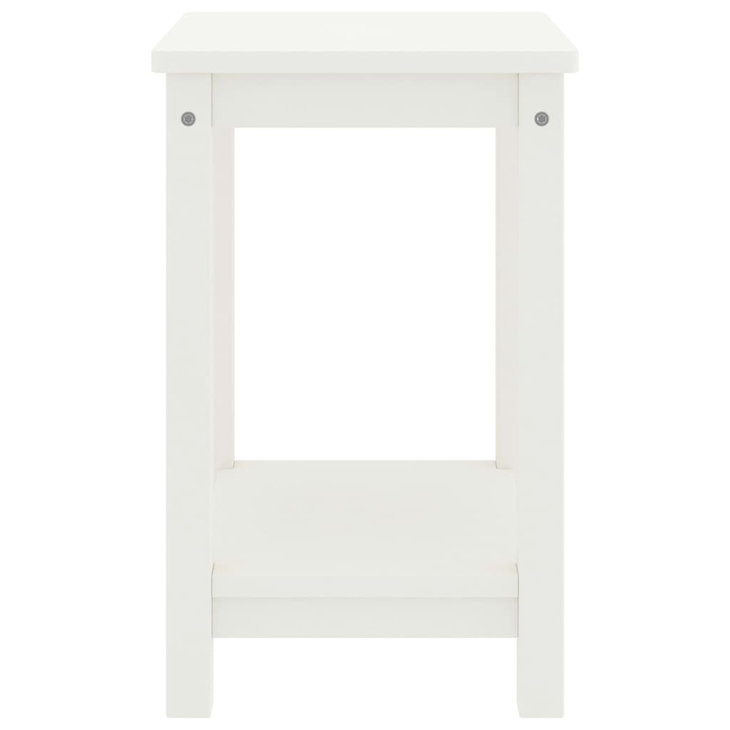 Mesita De Noche Madera Maciza De Pino Blanco 35x30x47 Cm_1