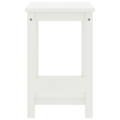 Mesita De Noche Madera Maciza De Pino Blanco 35x30x47 Cm_1