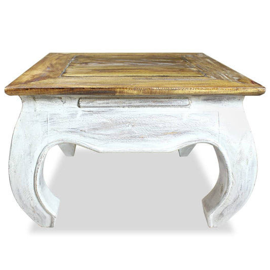 Mesa Auxiliar De Madera Maciza De Caoba 50x50x35 Cm_0