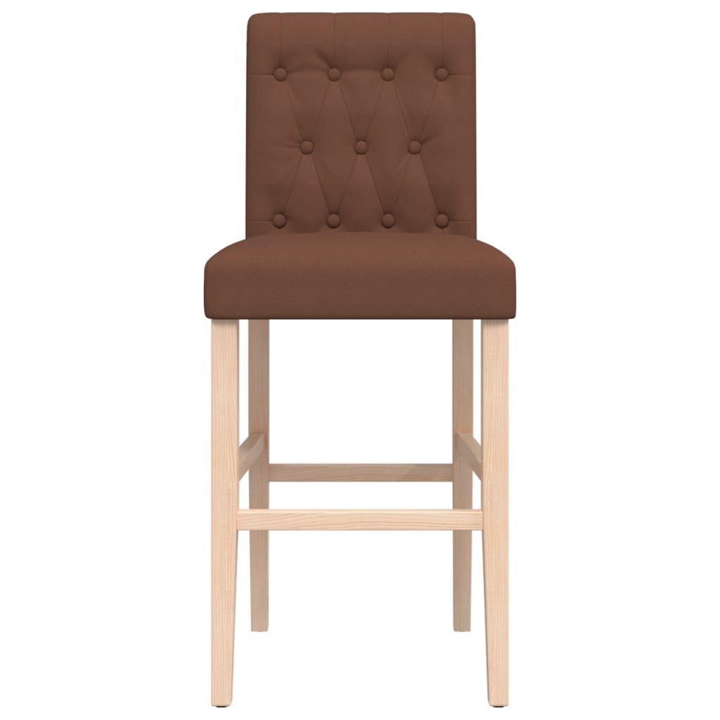 Taburetes Altos 2 Uds Madera Maciza De Caucho Y Tela_3