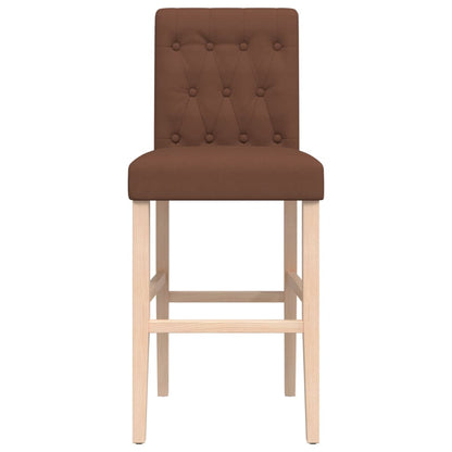 Taburetes Altos 2 Uds Madera Maciza De Caucho Y Tela_3