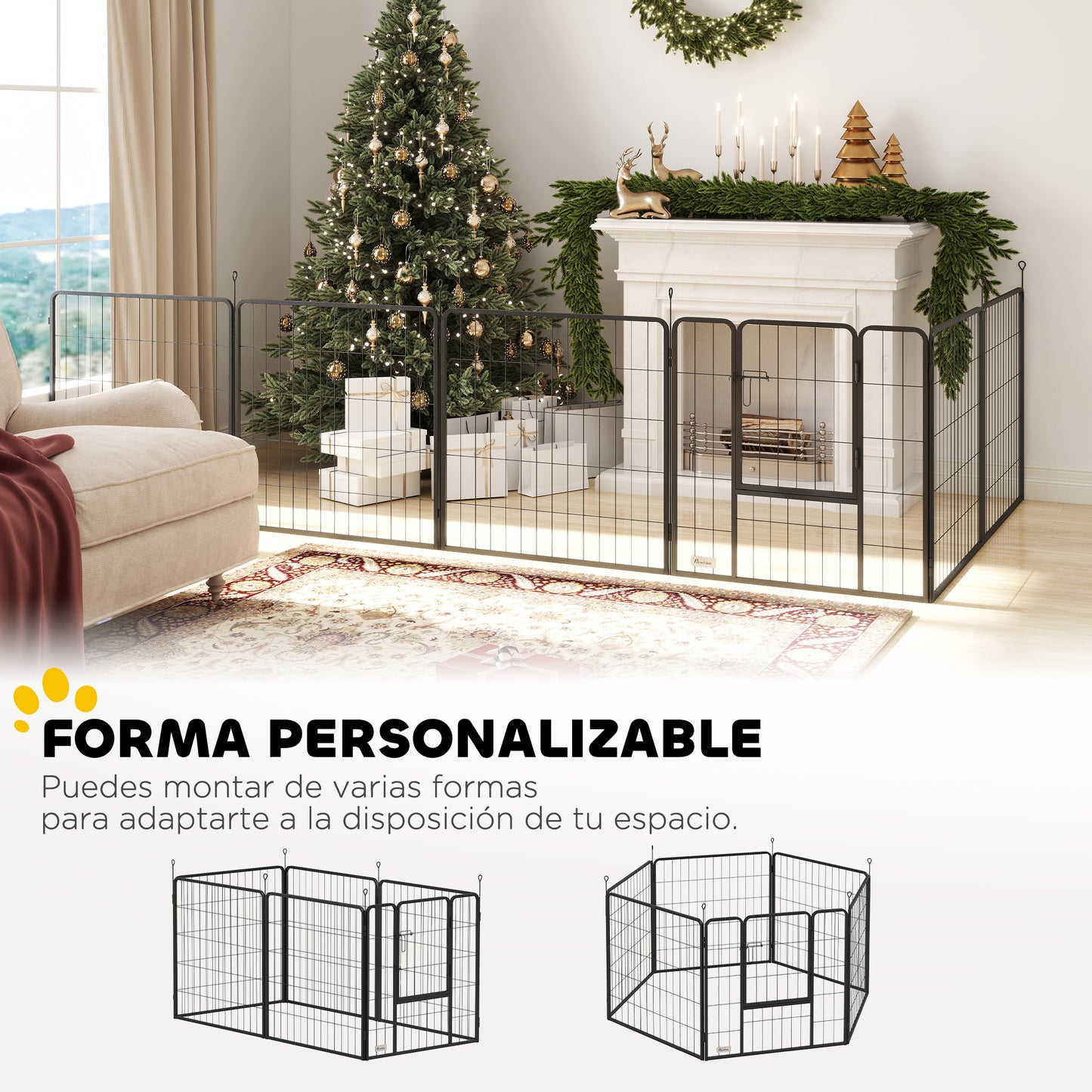 Pawhut Parque Para Perros De 6 Paneles De 80 Cm De Altura_3