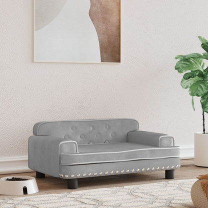 Cama Para Perros De Terciopelo Gris Claro 70x45x30 Cm / Vetonek_2