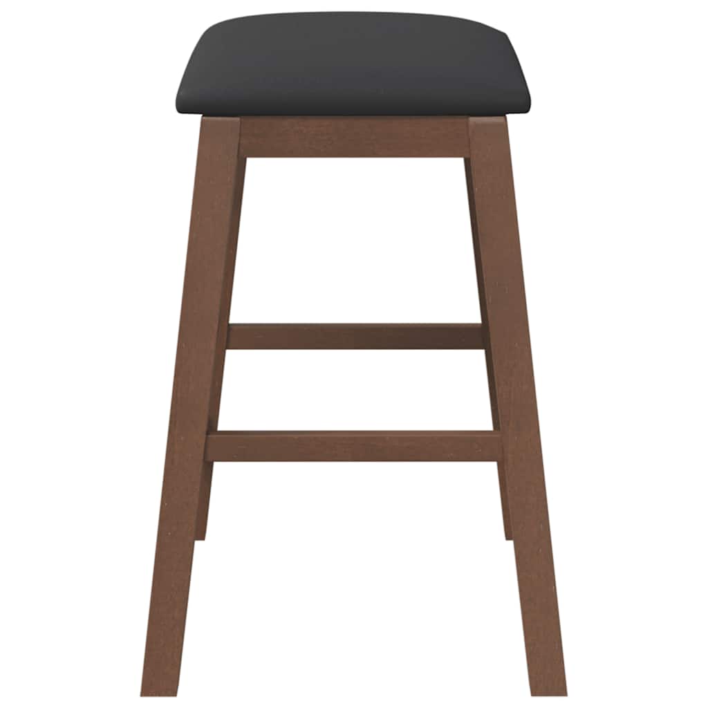 Sillas De Bar Con Cojines 2 Uds Madera Maciza Marrón Caucho_4