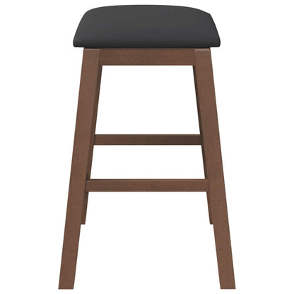 Sillas De Bar Con Cojines 2 Uds Madera Maciza Marrón Caucho_4