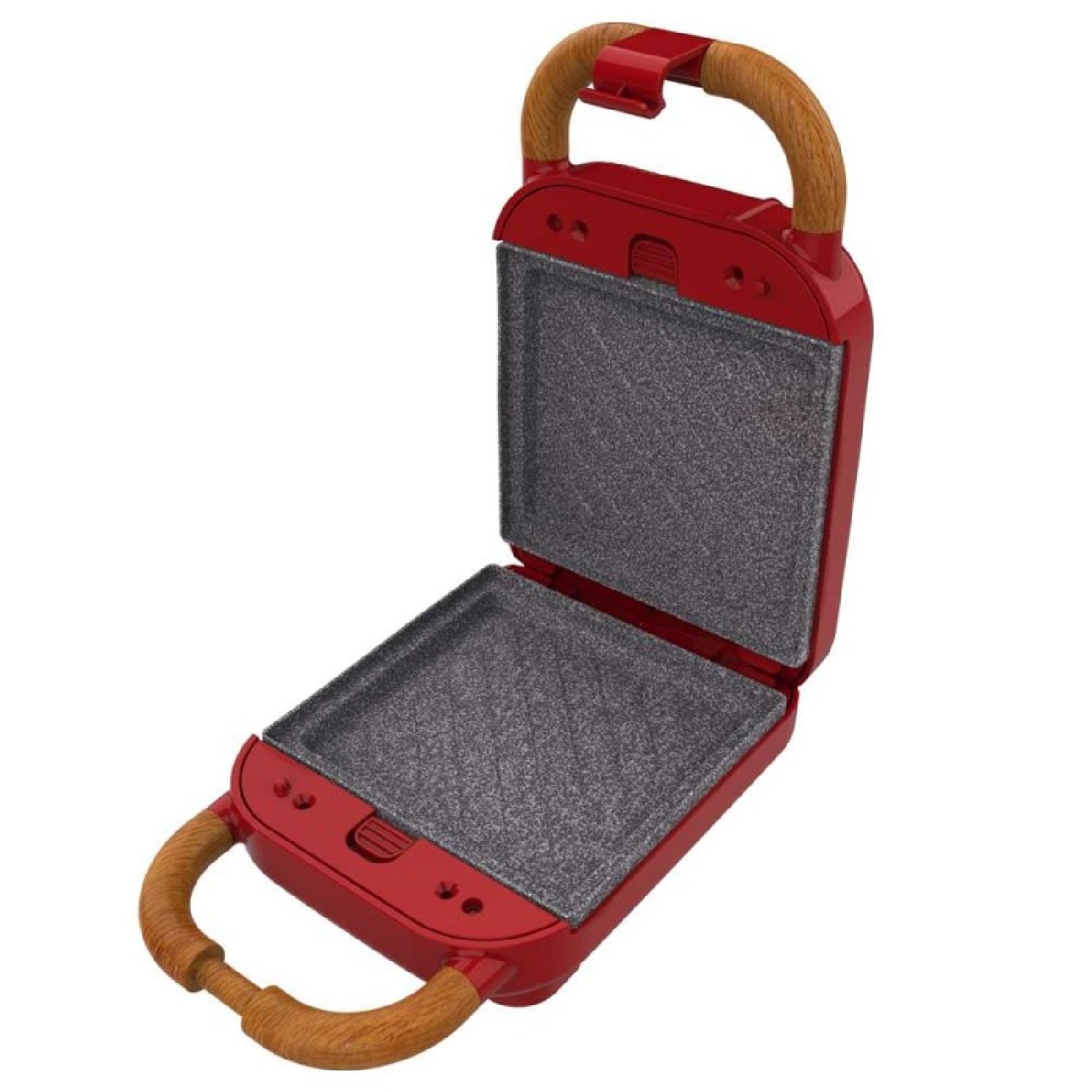 Cecotec Sandwichera Vintage Rock'ntoast Retro One Red. 700w, 3 Placas Intercambiables, Diseño Retro, Revestimiento Rockstone, Indicador Luminoso, Ba_1