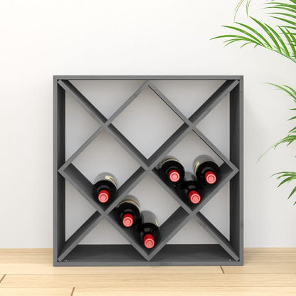 Botellero De Madera Maciza De Pino Gris 62x25x62 Cm_2