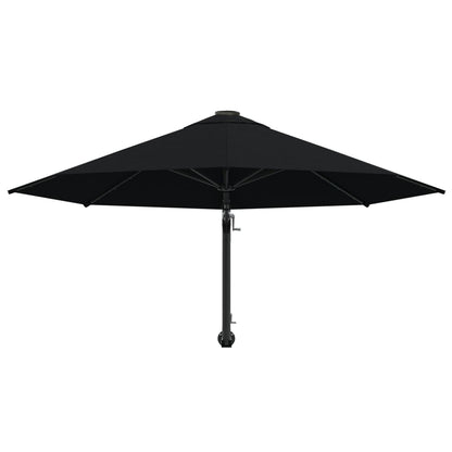 Vidaxl Sombrilla De Pared Con Palo De Metal Negro 300 Cm_3
