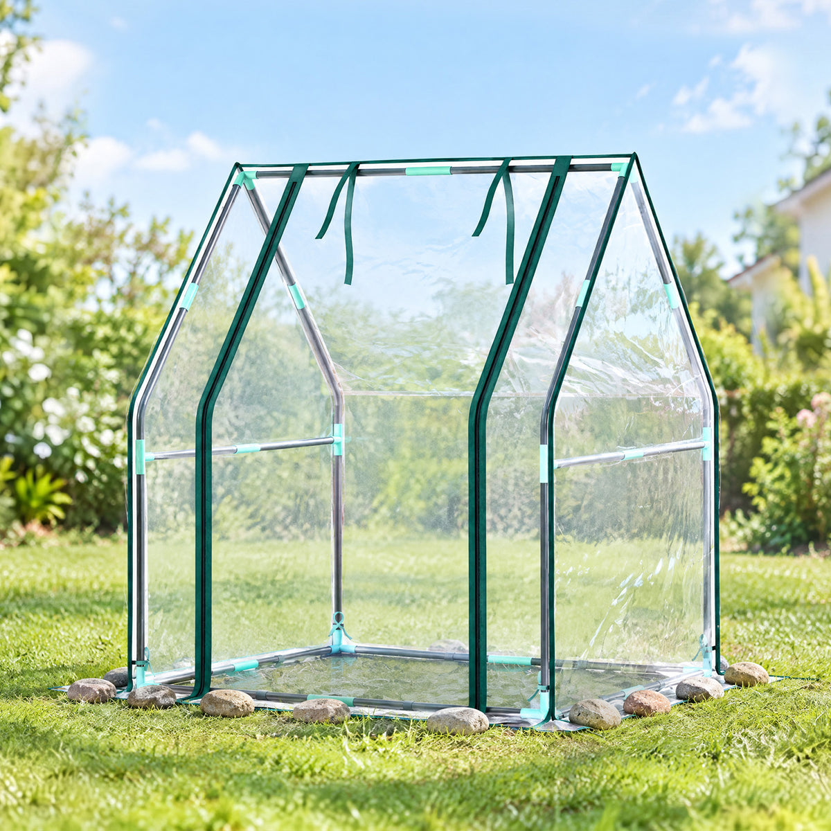 Invernadero Pequeño Outsunny Steel, Plastic Transparente 90x90x105 Cm_1