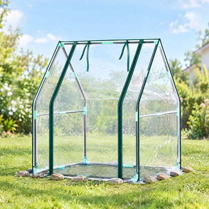 Invernadero Pequeño Outsunny Steel, Plastic Transparente 90x90x105 Cm_1