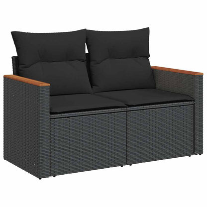 Set Sofás Jardín Y Cojines 6 Pzas Ratán Sintético Acacia Negro / Vetonek_3
