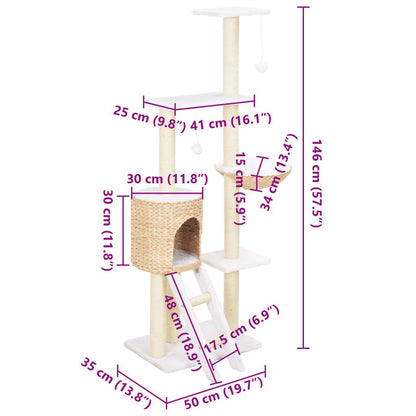 Vidaxl Rascador Para Gatos De Hierba Marina Con Poste De Sisal_2