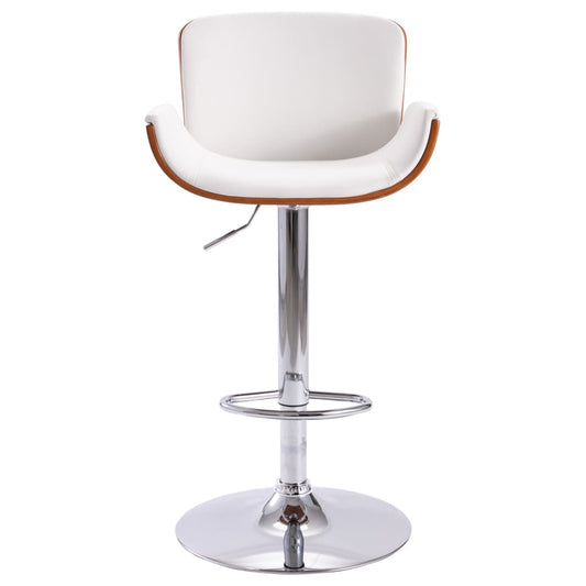 Taburete De Cocina Cuero Sintético Blanco_0