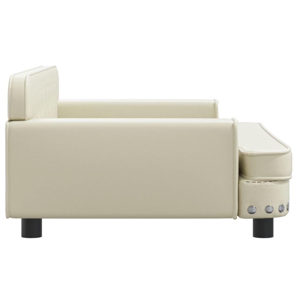 Cama Para Perros De Cuero Sintético Crema 90x53x30 Cm / Vetonek_3