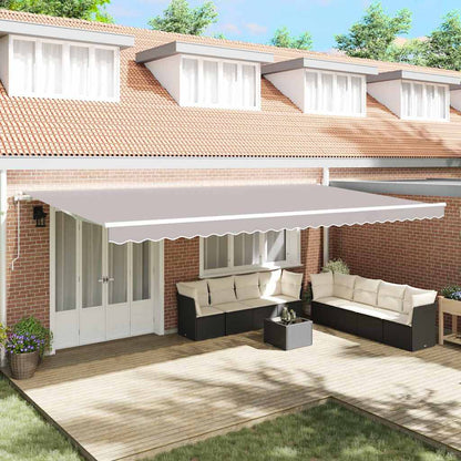 Toldo Retráctil Gris Claro 600 X 350 Cm Tela Y Aluminio_1