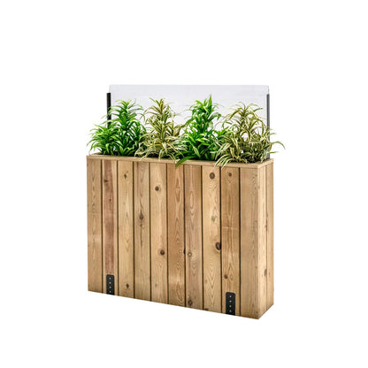 Jardinera Alta De Madera Con Cortavientos 40 Cm 100x24x80 Cm Hortalia_0