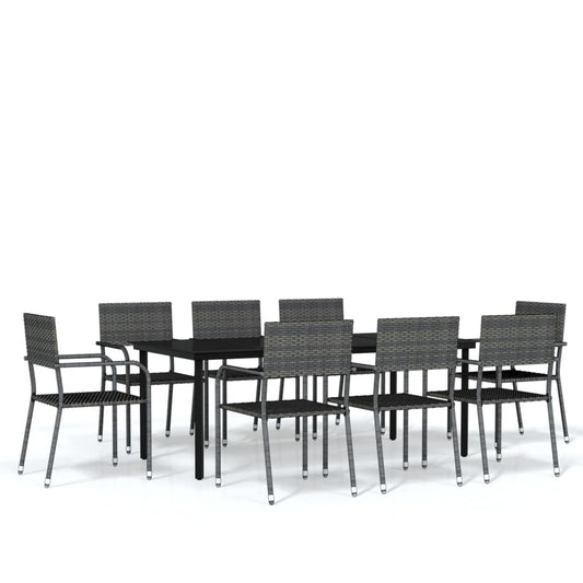 Vidaxl Juego De Comedor Para Jardín 9 Piezas Gris_0