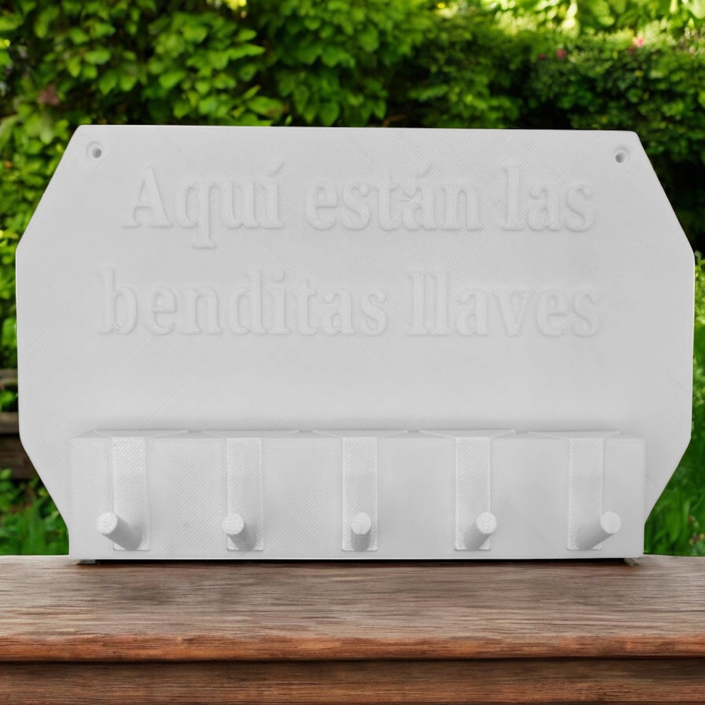 Well Home - Colgador De Llaves De Pared aquí Están Las Benditas Llaves Color Blanco._1