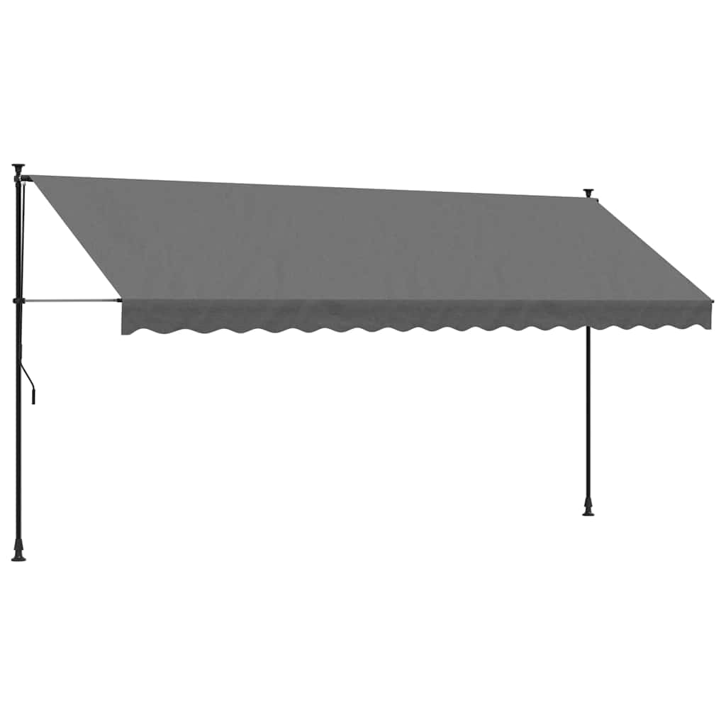 Toldo Retráctil De Tela Y Acero Gris Antracita 400x150 Cm_0