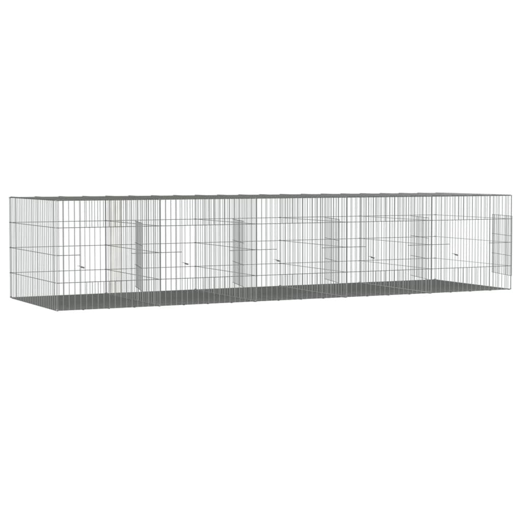 Vidaxl Jaula Para Conejos 5 Paneles Hierro Galvanizado 273x79x54 Cm_3