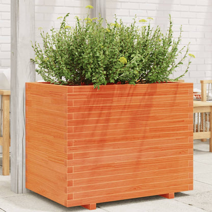 Jardinera Madera Maciza De Pino Marrón Cera 90x60x72 Cm_1