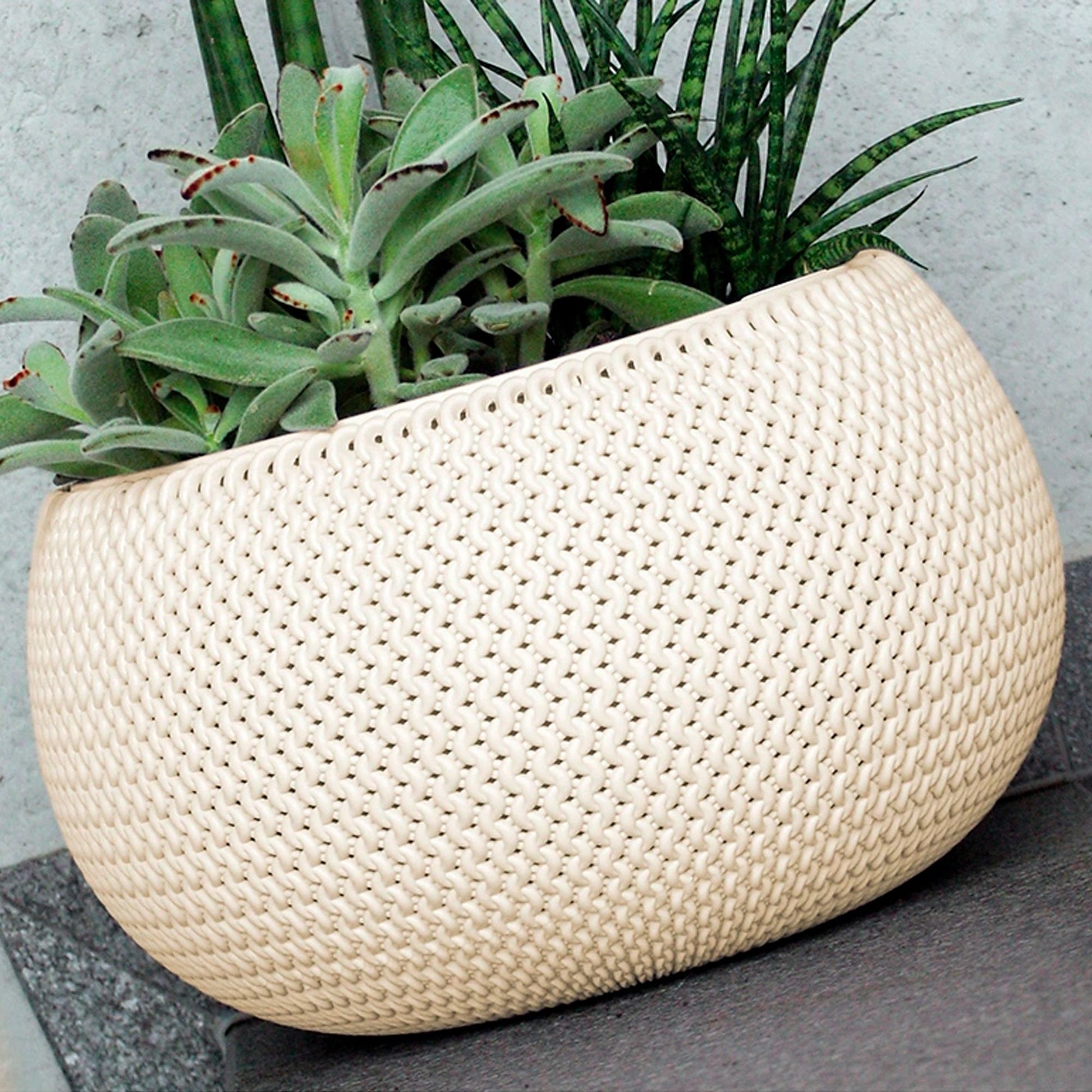 Maceta Redonda Con Deposito Splofy Bowl De Plastico En Color Gris Hielo 18 (largo) X 18 (ancho) X 13 (altura) Cm_5