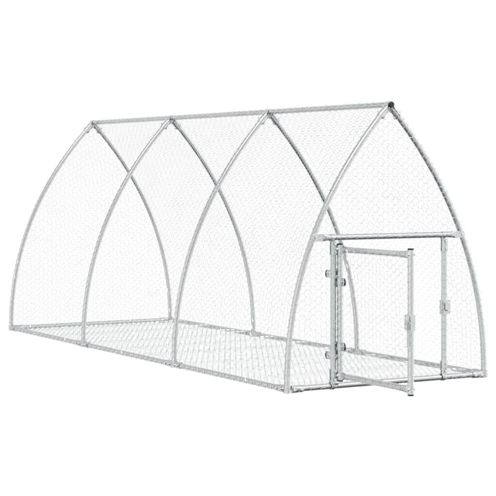 Vidaxl Conejera Acero Galvanizado Plateado 300x105x120 Cm_3