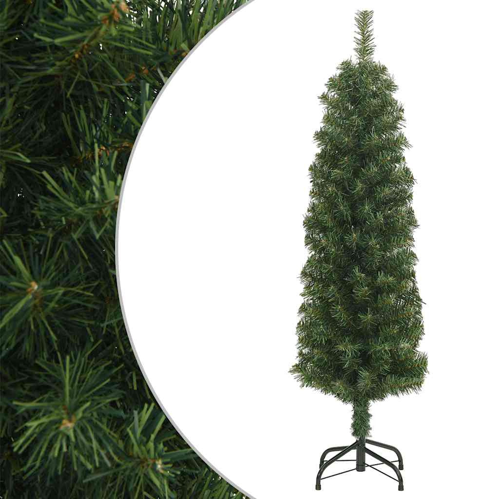 Vidaxl Árbol De Navidad Artificial Delgado Y Soporte Pvc Verde 120 Cm_0