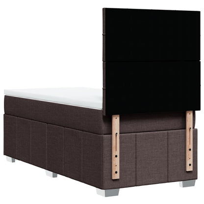 Cama Box Spring Con Colchón Tela Marrón Oscuro 90x190 Cm / Vetonek_2