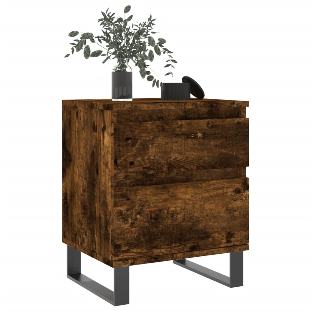 Mesita De Noche Madera De Ingeniería Roble Ahumado 40x35x50 Cm_2