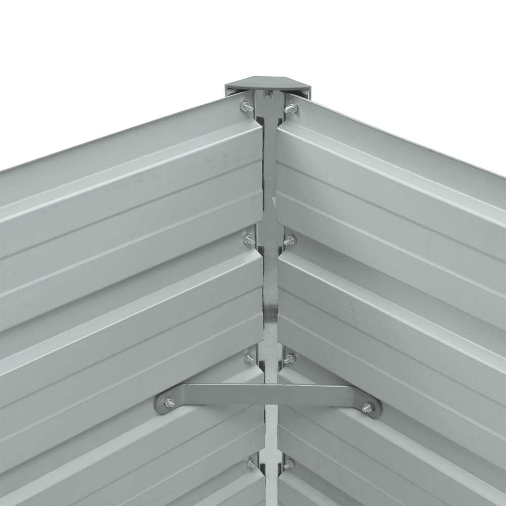 Arriate De Jardín De Acero Galvanizado Gris 100x40x45 Cm_5