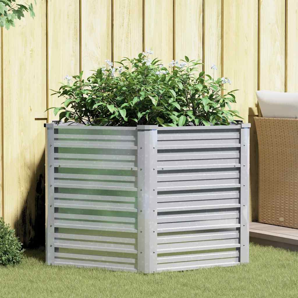 Arriate De Acero Galvanizado Plateado 129x77 Cm_1