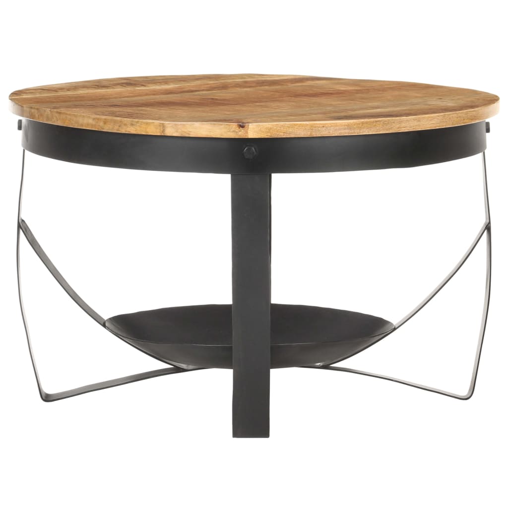 Mesa De Centro De Madera De Mango Rugosa Ø68x43 Cm_0
