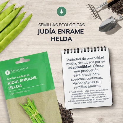 Semillas de Judía enrame helda ecológicas Planeta Huerto