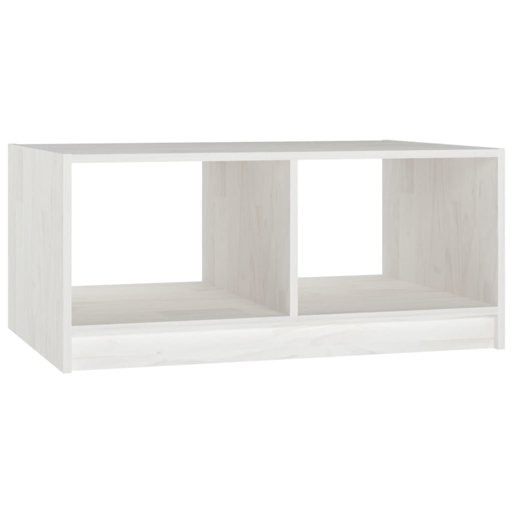 Mesa De Centro De Madera Maciza De Pino Blanco 75x50x33,5 Cm_0
