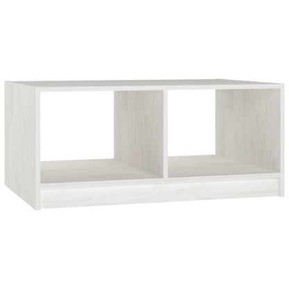 Mesa De Centro De Madera Maciza De Pino Blanco 75x50x33,5 Cm_0