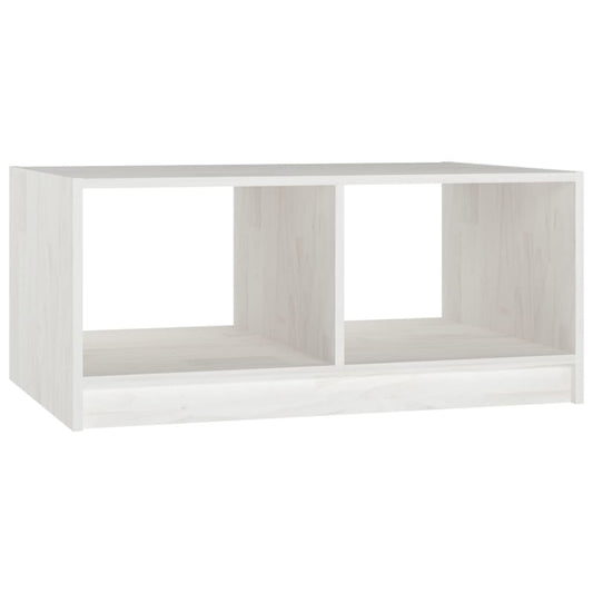 Mesa De Centro De Madera Maciza De Pino Blanco 75x50x33,5 Cm_0