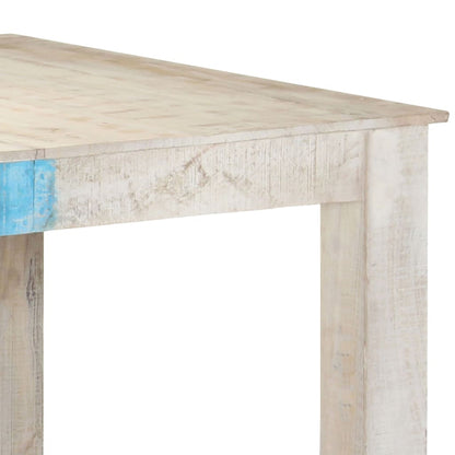Mesa De Comedor De Madera Maciza De Mango Blanco 180x90x76 Cm_3