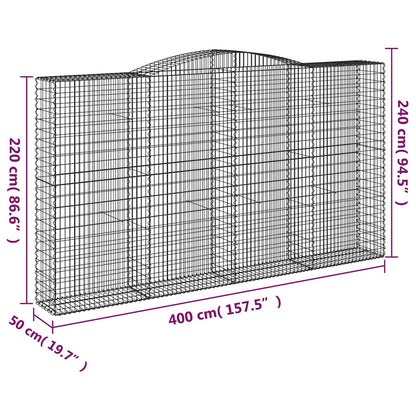 Cestas De Gaviones 5 Uds Forma De Arco Hierro 400x50x220/240 Cm_5