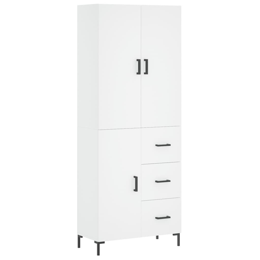 Aparador Alto Madera Contrachapada Blanco 69,5x34x180 Cm_1