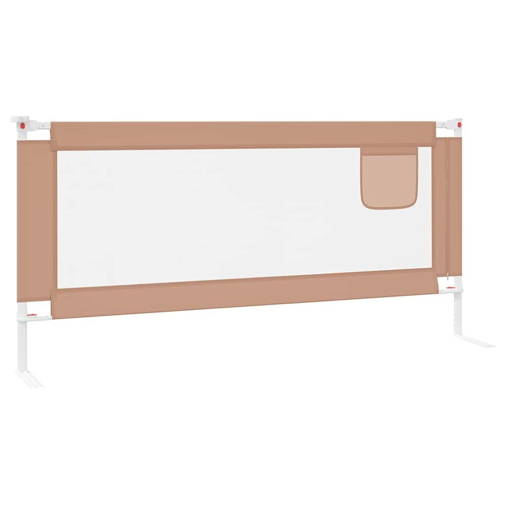 Vidaxl Barandilla De Seguridad Cama De Niño Gris Taupe Tela 200x25 Cm_4
