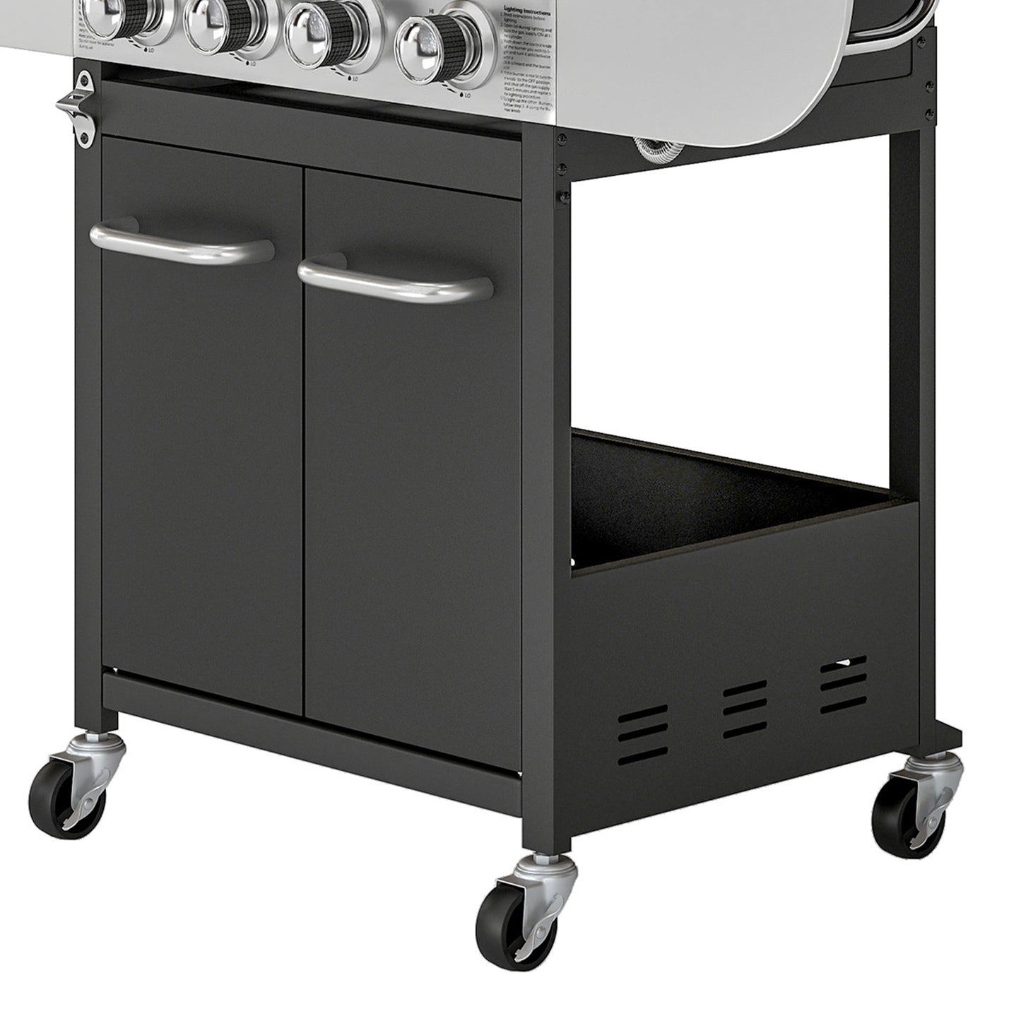 Outsunny Barbacoa De Gas Con 4 Quemadores 12,8 Kw Termómetro Mesas Laterales_4